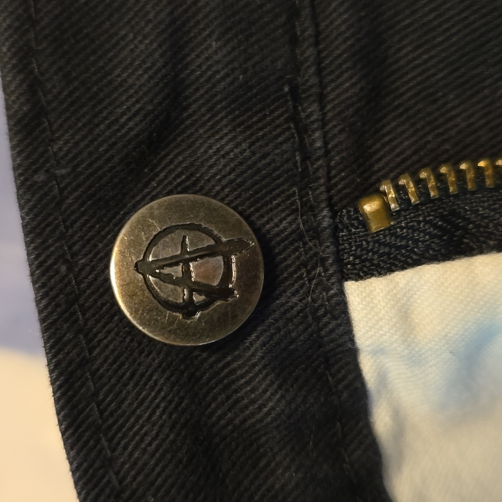 Unisex Tiger of London Black and White Zippered Jeans - Picture 6 of 16